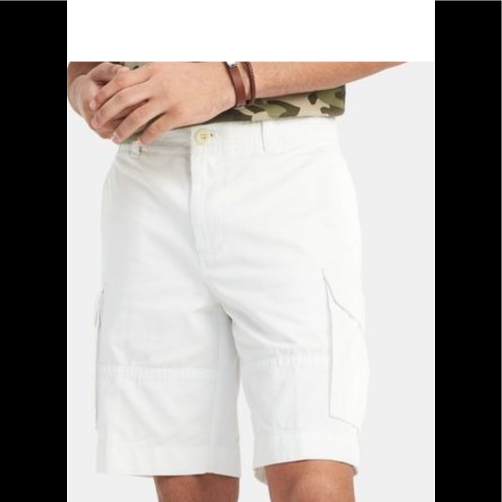 Vintage Tommy Hilfiger NWT Denim Cargo Oversized  Khaki Stone shorts Size 38